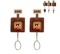 Générique Creative Wooden Key Hooks with Funny Facial Expressions - Functional & Stylish Key, 2026 New Cute Wooden Keychain Hooks, Unique Home DéCor (2PCS-C)