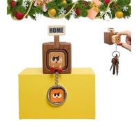 Générique Creative Wooden Key Hooks with Funny Facial Expressions, Magnetic Wall Key Holder for Entryway and Office, Cute Home Decor Organizer with Slider for Housewarming Gift (C)