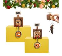 Générique Creative Wooden Key Hooks with Funny Facial Expressions, Magnetic Wall Key Holder for Entryway and Office, Cute Home Decor Organizer with Slider for Housewarming Gift (A+C)