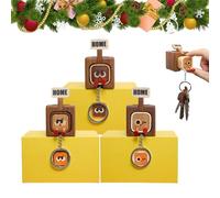 Générique Creative Wooden Key Hooks with Funny Facial Expressions, Magnetic Wall Key Holder for Entryway and Office, Cute Home Decor Organizer with Slider for Housewarming Gift (ALL)