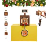 Générique Creative Wooden Key Hooks with Funny Facial Expressions, Magnetic Wall Key Holder for Entryway and Office, Cute Home Decor Organizer with Slider for Housewarming Gift (A)