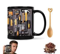 Générique Creativity Funny Coffee Mug - 11oz Ceramic Toolbox Pattern Cup with Creative 3D Visual Effect - Funny Novelty Tool Gifts for Men Dad Husband Auto Mechanic - Microwave & Dishwasher Safe