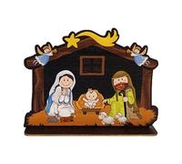 Générique Crèche De Noël Enfant | Statue De Crèche en Bois,Décoration de Fête pour Salon Chambre Bureau École Dortoir Appartement