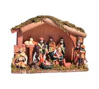 Générique Crèche De Noël Figurines en Résine,Décoration De Fêtes Religieuse Pièce Maîtresse,Crèche de Noël en Bois - pour Intérieur Maison Cuisine Cheminée Bureau Table de Nuit Étagère