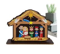 Générique Crèche De Noël Jésus | Figurines en Bois pour Crèche De Noël - Décoration Saisonnière pour Salon Chambre Bureau Domicile Appartement