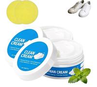 Générique Crème Nettoyante Pour Chaussures Blanches, 2026 Nouveau Nettoyant Pour Baskets Blanches, Cirage Pour Chaussures Blanches, Pâte Nettoyante Solide Multi-usage Sans Rinçage Avec Éponge (2 pcs)