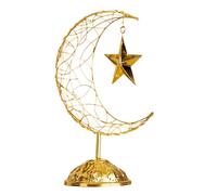 Générique Crescent Decor - Festive Desk Display Figurine Ornament | Moon Decor Stand with Golden Star, Electroplated Bright Gold with Stable Base for Home Party Table Centerpiece Shelf Bookshelf