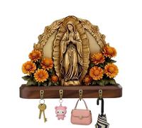 Générique Crochet à Clés - Organisateur de Rangement en Bois Élégant | Décor Religieux Porte-Clés Mural - pour Entrée Salon Cuisine Salle de Bain Bureau Couloir Garage Décor Maison de Campagne et