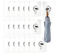 Générique Crochet Adhesif Mural - Fixation Forte Auto Adhesive, 20 Pieces Patere Sans | Accroche Tableau Cadre Sans Percage Pour Cuisine Salle Bain Carrelage Verre Brique Beton Exterieur Bloc