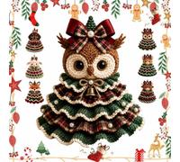 Générique Crochet Animal Christmas Tree DIY Kit, Handmade Ornament Craft Set, Complete Beginner Craft Set with Yarn Hook Stuffing Accessories for Christmas Table Decor Handmade (B#)