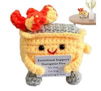 Générique Crochet avec Design Poubelle en Feu | Jouet en Crochet,Décor Fait Main pour Maman Saint-Valentin Noël Anniversaire Ami Pâques Maison