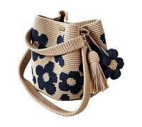 Générique Crochet Bag | Flower Pattern Shoulder Tote Purse | Crochet Purse for Party Travel Vacation Outdoor Shopping Commute