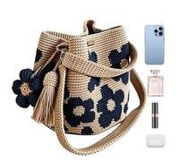 Générique Crochet Bags For Women - Handmade 11.8 Inches Flower Tote, Boho Knit Beach Bag | Lightweight Crochet Purse For Travel Swim Gym Vacation Lunch Boating Summer Use