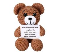 Générique Crochet Bear Doll, Positive Support Knitted Animal, 4.72x2.76 inches Make Your Space Cozier, Enhance Child's Sleep, Soft and Funny Bear Figure for Children's Room Decor