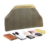 Générique Crochet Clutch Purses, Travel Dumpling Pouch, 11.81x3.54x7.87 inches, Handwoven Texture, Zipper Closure, Stylish Companion, Lightweight Summer Evening Bag for Weddings Vacations Parties