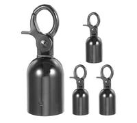 Générique Crochet de Fixation pour Corde de Barrière de Sécurité en Alliage de Zinc Noir, Installation Facile, Usage Polyvalent, Kit 1 Set avec Vis pour Contrôle de Foule