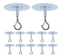 Générique Crochet de plafond sans dommage, crochets de plafond adhésifs,12 crochets de suspension au - Crochets à œil collants pour lumières, carillons éoliens, lanterne, décoration de
