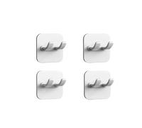 Générique Crochet de rangement mural, support de prise de courant, crochet mural sans poinçon, support adhésif, socle for rasoir, crochets de porte, porte-clés(4pcs)