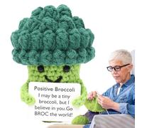 Générique Crochet Doll - Plush, 3.07x2.48x2.48in Uplifting Doll Cute Broccoli Design | Adorable Desk Decor Soft Toy, Crochet Plush Dolls for Students, Teachers, Home, Graduation Gift, Birthday