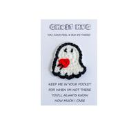 Générique Crochet Doll, Positive Ghost with Uplifting Card, Handmade Wool Ornament Keepsake Toy, Collectible Plaything for Teachers, Friends, Coworkers, Students, Women, Home, Workplace