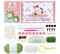 Générique Crochet Hook Kit, Frog Crochet, Hooks Set Beginners, Complete Starter with Accessories, Tutorial Video Guide for Projects, Gift Adults Kids 6.1x3.03x9.45 inches