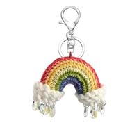 Générique Crochet Keychain - Rainbow Shape Purse Charm With Soft Handmade Texture, Add Color And Fun To Accessories, Bag Pendant for Kids Teens Adults, Cute Style for Keys Backpacks Wallets Travel