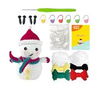 Générique Crochet Kits - Christmas Snowman Craft Supplies with Yarn | Hook Pre Started Set, DIY Holiday Crochet Kit for Women, Men, Home Relaxation or Fun Projects, 4.527x3.149in