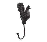 Générique Crochet Mural Animal en Fer de Poule, Crochet Décoratif Rustique pour Mur Intérieur et Extérieur, Patère Murale en Métal pour Organisation et Décoration Maison, Finition Noire