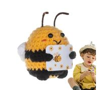 Générique Crochet Positif,Poupée Crochetée Motivante | Ornement Main Tressée pour Table de Chevet Bibliothèque, Forme Abeille Potiron