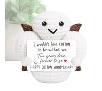 Générique Crochet Positif Souvenir du 2e anniversaire déco de bureau | décorative tricotée pour Maris Couples Petites Amies Petits Partenaires Bureau à Domicile Étagère Table
