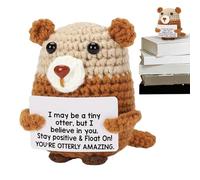Générique Crochet Positive Animals - Nurtures Self-Confidence Inspirational Animal with Positive Card,Table Ornament,Artisanal Detailing Cheer Up Knitted Doll, Home Office Decoration for Women, Men