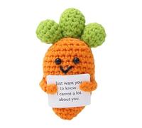 Générique Crochet Positive | Légumes Crochetés avec Message Positif | Décoration Motivante Mignon et Drôle Carotte Peluche Tenant Carte - Décorations Drôles pour Saint-Valentin Anniversaire Diplôme