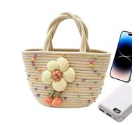 Générique Crochet Purse - Flower Design Woven Pouch Beach