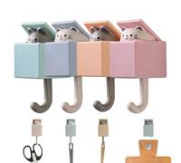 Générique Crochets Adhésifs 4 Pièces Sans Trace Gain De Place Chat Mignon