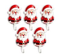 Générique Crochets adhésifs 5 Pièces Père Noël D'Épices Décor Fêtes Mignon | Crochets Muraux Autocollants Décorations Festives pour maison cuisine chambre salle de bain douche entrée Le père Noël