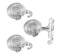 Générique Crochets adhésifs transparents polyvalents, Set of three hooks | Conception transparente et étanche pour carreaux de, surfaces métalliques en verre, mur lisse, idéal