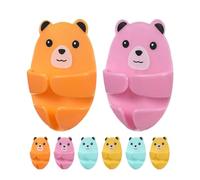 Générique Crochets de Rangement pour Prises Électriques Lot de 8 en Plastique sans Perçage, Adhérence Forte, Forme Ours Mignonne Cuisine, Salle de Bain et Salon