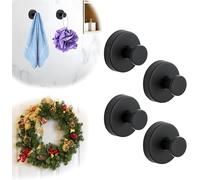 Générique Crochets De Ventouse Pour Les Couronnes Sur Le Verre - Ventouse Pour Salle De Bain - Extra Solides - Crochets Pour Serviettes Et Peignoirs(Noir, 4 PIÈCES)