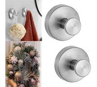 Générique Crochets De Ventouse Pour Les Couronnes Sur Le Verre - Ventouse Pour Salle De Bain - Extra Solides - Crochets Pour Serviettes Et Peignoirs (Argent, 2 PIÈCES)