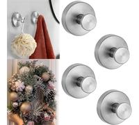 Générique Crochets De Ventouse Pour Les Couronnes Sur Le Verre - Ventouse Pour Salle De Bain - Extra Solides - Crochets Pour Serviettes Et Peignoirs (Argent, 4 PIÈCES)