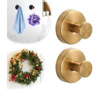 Générique Crochets De Ventouse Pour Les Couronnes Sur Le Verre - Ventouse Pour Salle De Bain - Extra Solides - Crochets Pour Serviettes Et Peignoirs (Or, 2 PIÈCES)