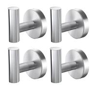 Générique Crochets En Acier Inoxydable | 4 Pièces Crochet Pour Robe Lisse | Crochets Mural En Métal,pour Cuisine Salle de Bain Serviettes Peignoirs Chapeaux Clés Intérieur Maison