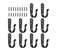 Générique Crochets Noirs,10 Pièces Supports Muraux Décoratifs - Support Mural Robuste et Résistant - Pour Chapeaux, Serviettes, Sacs, Maison, Cuisine, Entrée, Salle De Bain, Porte Extérieure