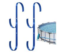 Générique Crochets pour équipement piscine, Support De Rangement Métallique Robuste, Lot de 2 crochets pour perche de piscine hors-sol, pour jardin terrasse balustrade épuisette râteau brosse filet