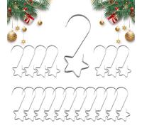 Générique Crochets Pour Ornements De Noël - Porte-Ornements de Sapin de Noël en Forme d'Étoile et de S 20 Pièces,Supports Renforcés pour Boules de Stockings Porte Murale Artisanat Fête