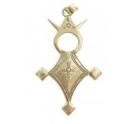 Générique Croix d’Agadez Toua-reg en Argent 925 et Cordon Cuir - Bijou Ethnique Fait Main - Artisanat du Sahara - Gravures Traditionnelles - Cadeau Culturel