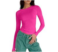 Générique Crop Top Femme à Manches Longues - Coupe Slim et Ajustée - Style Y2K Tendence 2025 - Haut Basique et Mode pour Ados, Tenue de Sortie ou Quotidienne