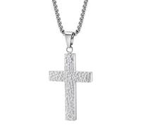 Générique Cross Necklace for Men, 3d Printed Pendant Necklace with Secret Compartment, Titanium Steel Religious Jewelry Charm for Men and Women, Casual Wear for Various Occasions, 4.9x2.8cm