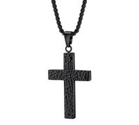 Générique Cross Necklace for Men, 3d Printed Pendant Necklace with Secret Compartment, Titanium Steel Religious Jewelry Charm for Men and Women, Casual Wear for Various Occasions, 4.9x2.8cm