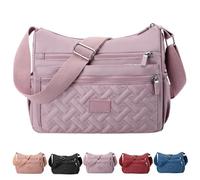 Générique Crossbody Bag Nylon Shoulder Messenger Bag Classic Luxury Large Capacity Crossbody Popularate Bag (Purple)